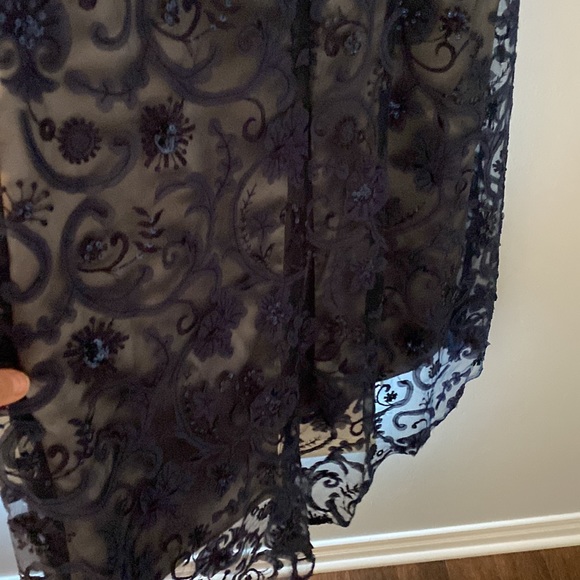 Evening elegant long dress Jade couture S4 navy and grey dress . Wore only once. - Picture 7 of 17